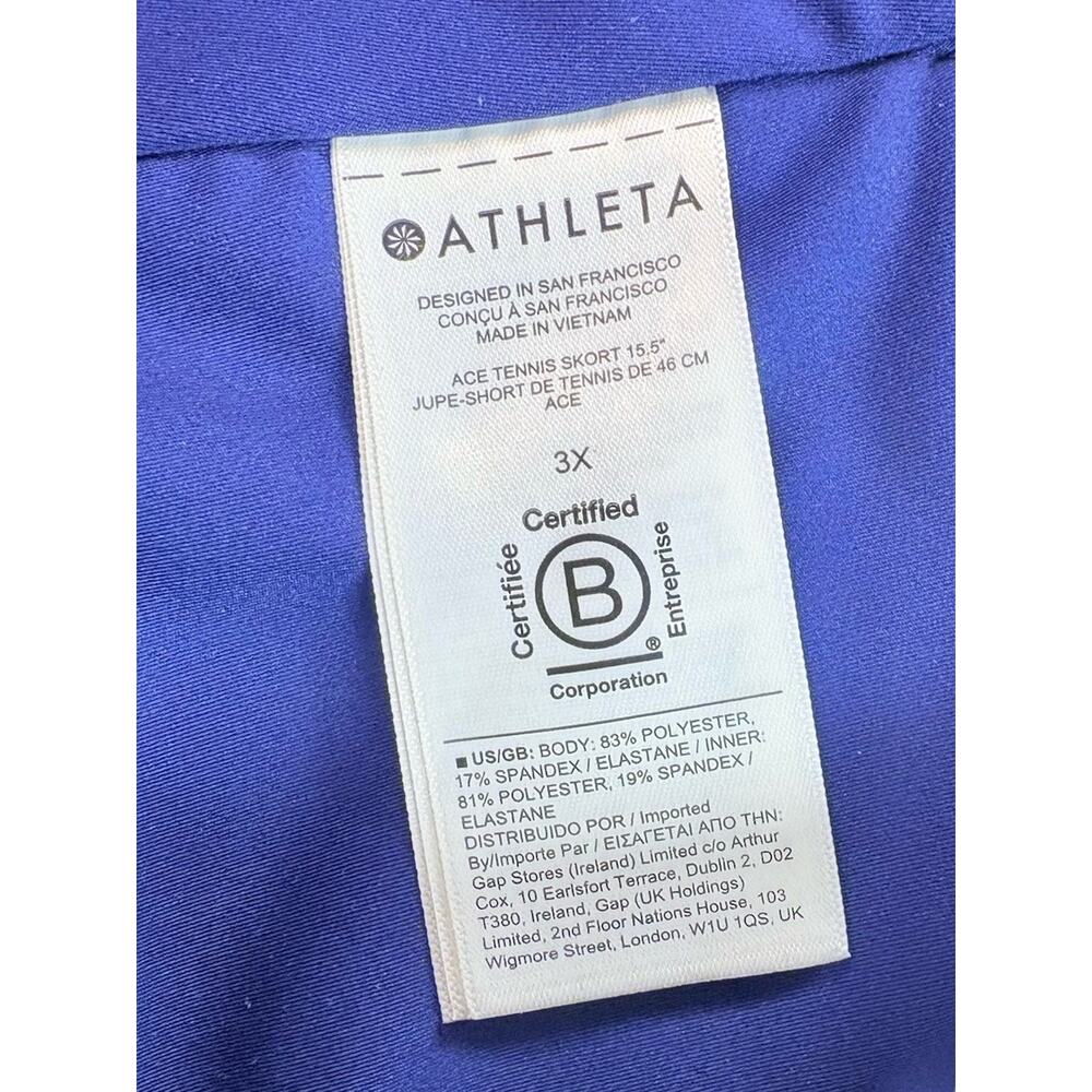 Athleta Ace Tennis Skort Navy Blue Sporty Stretch Pockets Size 3X - Picture 6 of 7
